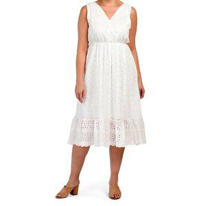White eyelet lace dress - made in Italy